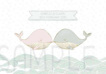 Whales Baby Twins Print On Canvas, 2 of 3