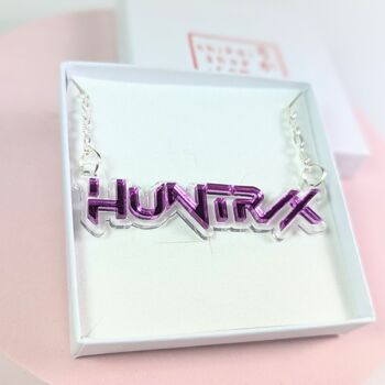 Huntr/X Kpop Demon Hunters Necklace Acrylic, Kpop Anime, 5 of 11
