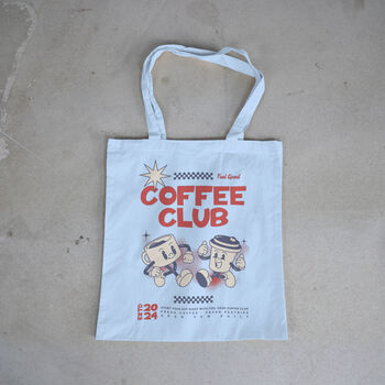 Coffee Club Tote Bag, Cotton Shoulder Bag, 11 of 12