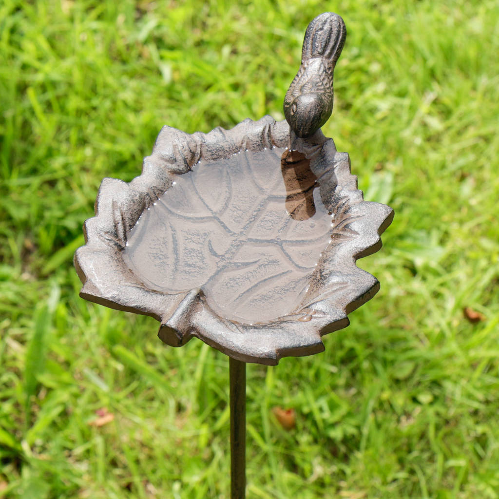 cast iron leaf bird bath by dibor