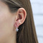 Sterling Silver Star Drop Earrings, thumbnail 2 of 4