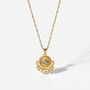 18k Gold Plated Evil Eye Jewelled Pendant Necklace, thumbnail 1 of 2