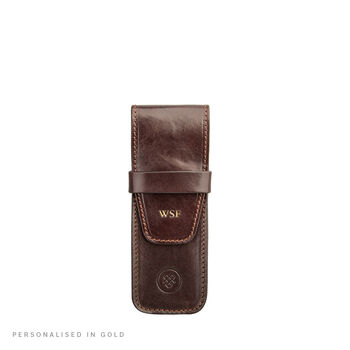 Personalised Luxury Leather Pen Holder. 'The Pienza', 3 of 12