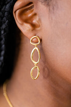 Large Handmade Earrings In Silver Or Gold Vermeil, 9 of 12
