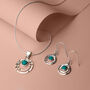Infinity Universe Turquoise Silver Earrings, thumbnail 7 of 10