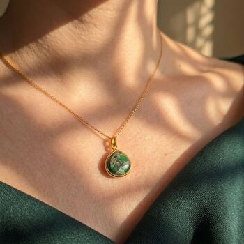 Emerald May Birthstone Minimalist Gold Plated Necklace, 3 of 4