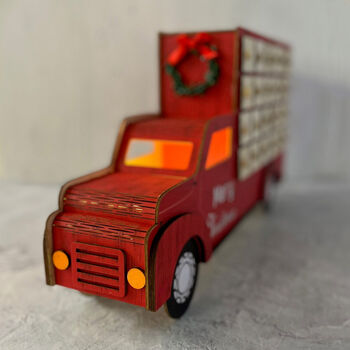 Wooden Truck Advent Calendar With LED Lights, 5 of 10
