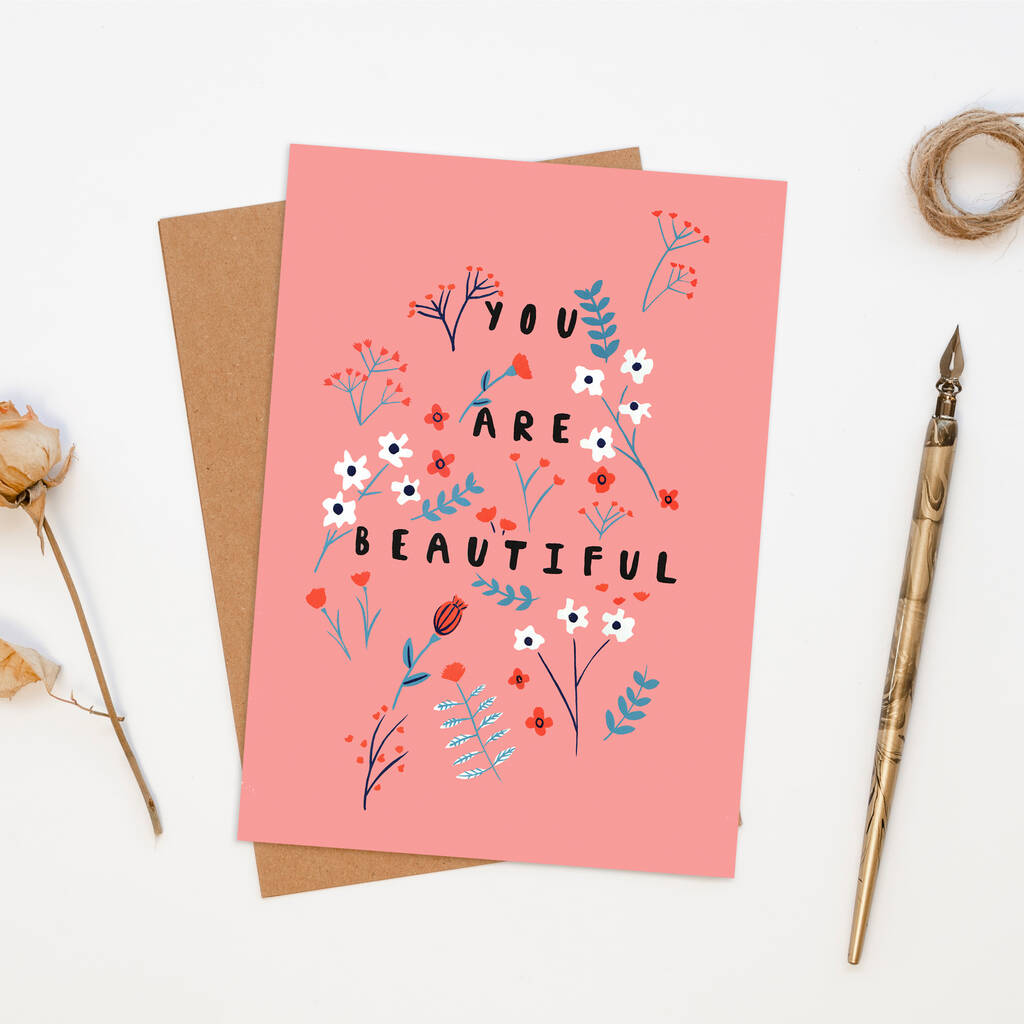 Floral Encouragement Art Card By Lizzie-May Design | notonthehighstreet.com