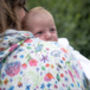 Floral Bamboo Organic Cotton Muslin Swaddle Blanket, thumbnail 4 of 4