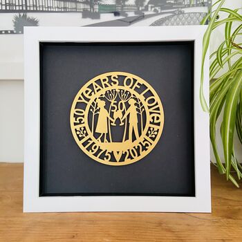 50 Years Of Love Wedding Anniversary Paper Cut, 2 of 8