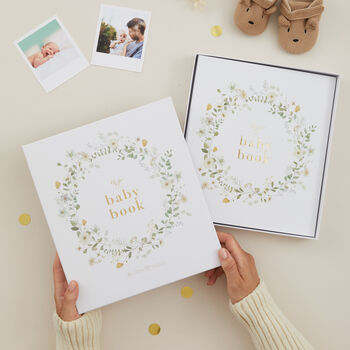 Floral Baby Memory Book, Luxury Baby Record And Keepsake Journal, 10 of 12