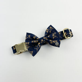 Navy Mistletoe Christmas Dog Bow Tie, 9 of 9