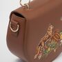 Fox And Pumpkin Embroidered Tan Saddle Bag, thumbnail 6 of 6