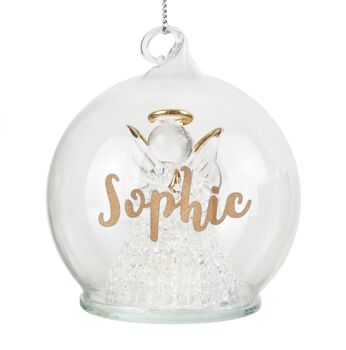 Personalised Christmas LED Angel Bauble, 3 of 4