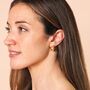 Stainless Steel Comb Shell Stud Earrings In Gold, thumbnail 3 of 4