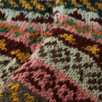 Fair Isle Hand Knitted Wool Socks, 8 of 10