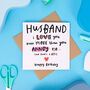 'Husband I Love You' Funny Birthday Card, thumbnail 2 of 2
