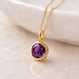 Personalised Gold Plated Sterling Silver February Birthstone Amethyst Pendant Necklace, thumbnail 1 of 10