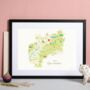 Personalised Gloucestershire Map: Add Favourite Places, thumbnail 1 of 4