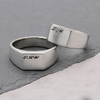 Personalised Initials Men's Silver Signet Ring, 6 of 12