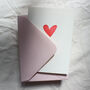 Handprinted Red Heart Mini Card, thumbnail 2 of 4