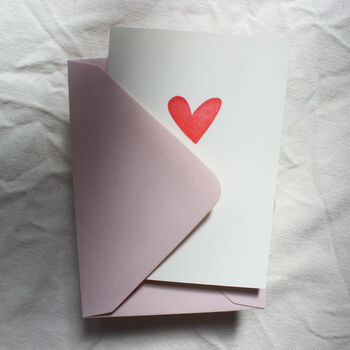 Handprinted Red Heart Mini Card, 2 of 4