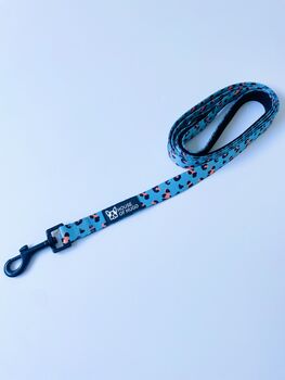 Blue Animal Print Dog Puppy Collar And Lead Set, 5 of 9