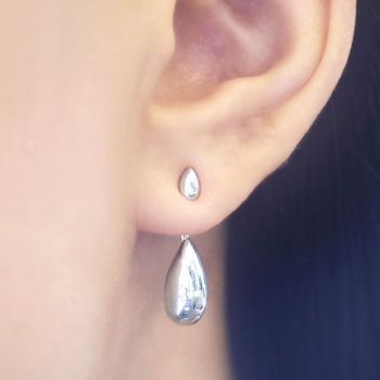 Teardrop Silver Earring Two Way Ear Jackets, 3 of 5