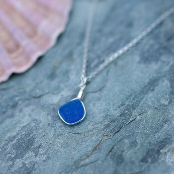 Cornish Sea Glass Pendant Rare Blue, 6 of 6