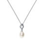 Stockholm Crystal And Pearl Rhodium Plated Pendant, thumbnail 2 of 6