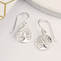 Sterling Silver Tree Of Life Drop Earrings, thumbnail 4 of 7