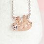18ct Rose Gold Plated Sloth Necklace, thumbnail 2 of 12