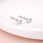 Sterling Silver Cut Out Open Micro Heart Stud Earrings – 4mm, thumbnail 2 of 9