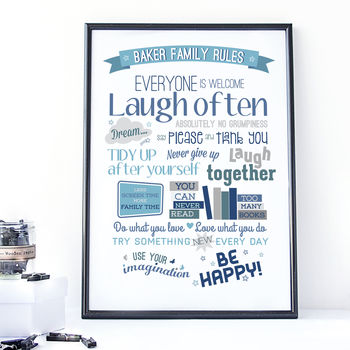 Personalised Family Rules Gift Print, 3 of 11
