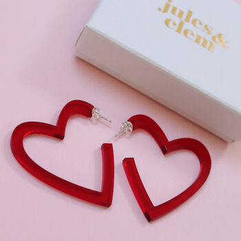 Valentines Heart Hoop Earrings, 9 of 12