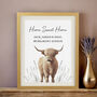 Personalised Highland Cow Oak Poster Frame, thumbnail 1 of 4