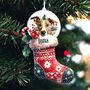 Personalised Whippet Christmas Stocking Bauble, thumbnail 1 of 2