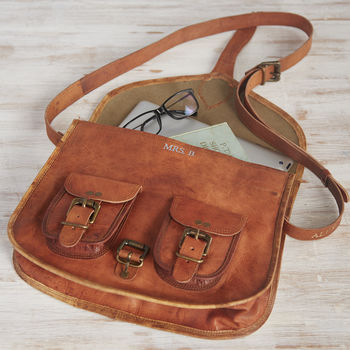 Personalised Leather Satchel Style Saddle Bag, 3 of 10
