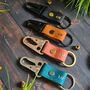 Personalised Initials Leather Carabiner Clasp Keyring, thumbnail 4 of 7