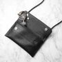 Personalised Black Leather Clutch Bag, thumbnail 1 of 12