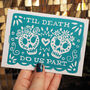 Same Sex Couple Day Of The Dead Wedding Card, thumbnail 3 of 6