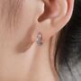 Sterling Silver Foil Textured Thick Hoop Earrings, thumbnail 2 of 10