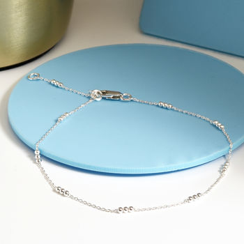 Delicate Silver Ball Chain Anklet, 2 of 6