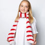 Children’s Candy Cane Christmas Scarf Beginner Knitting Kit, thumbnail 2 of 9