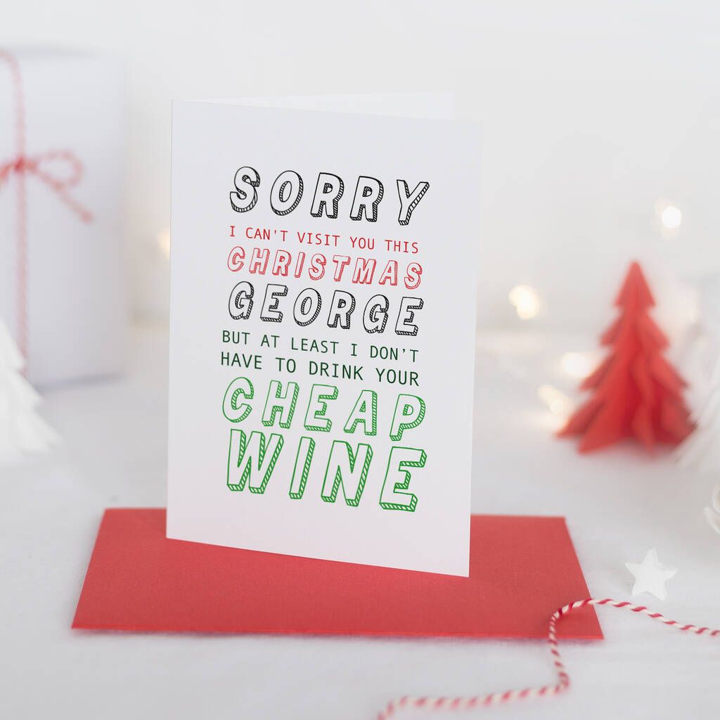 Cheap Wine Cheeky Christmas Card By Bedcrumb | notonthehighstreet.com