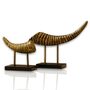 Handmade Set Of Aged Ivory Tusks On Marble Bases, thumbnail 2 of 2