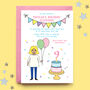 Personalised Girl With Balloon Party Invitations, thumbnail 2 of 3