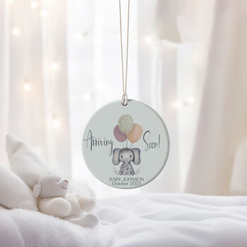 Baby Elephant Pregnancy Announcement Bauble, 5 of 7