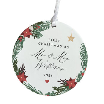 Personalised First Xmas As Mr And Mrs Ornament, 2 of 7