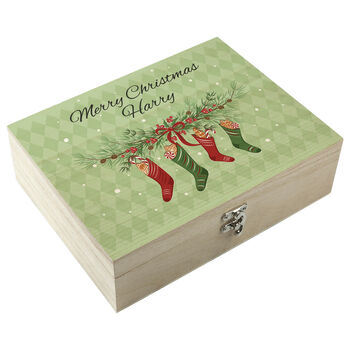 Personalised Christmas Stockings Tea Box, 6 of 6